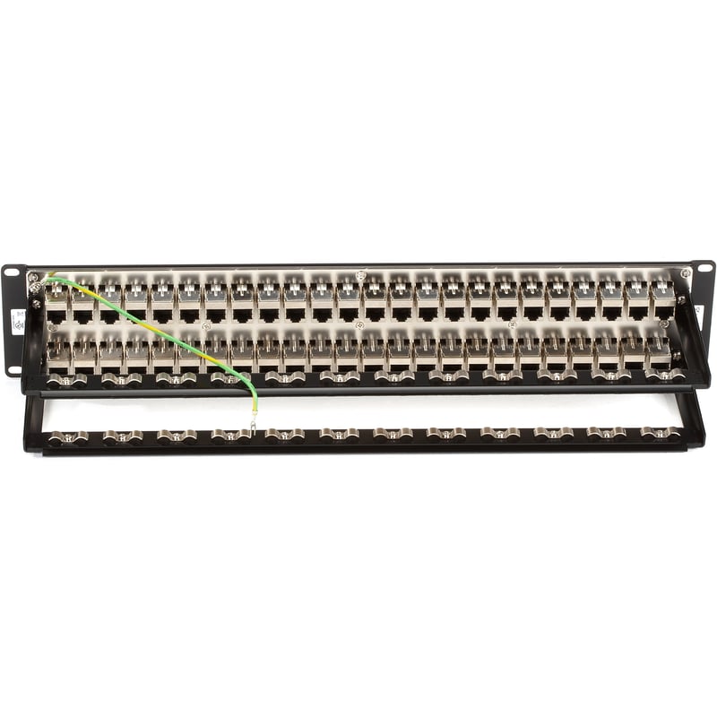 Black Box CAT6 Patch Panel - Feed-Through, 2U, Shielded, 48-Port - Thumbnail 1