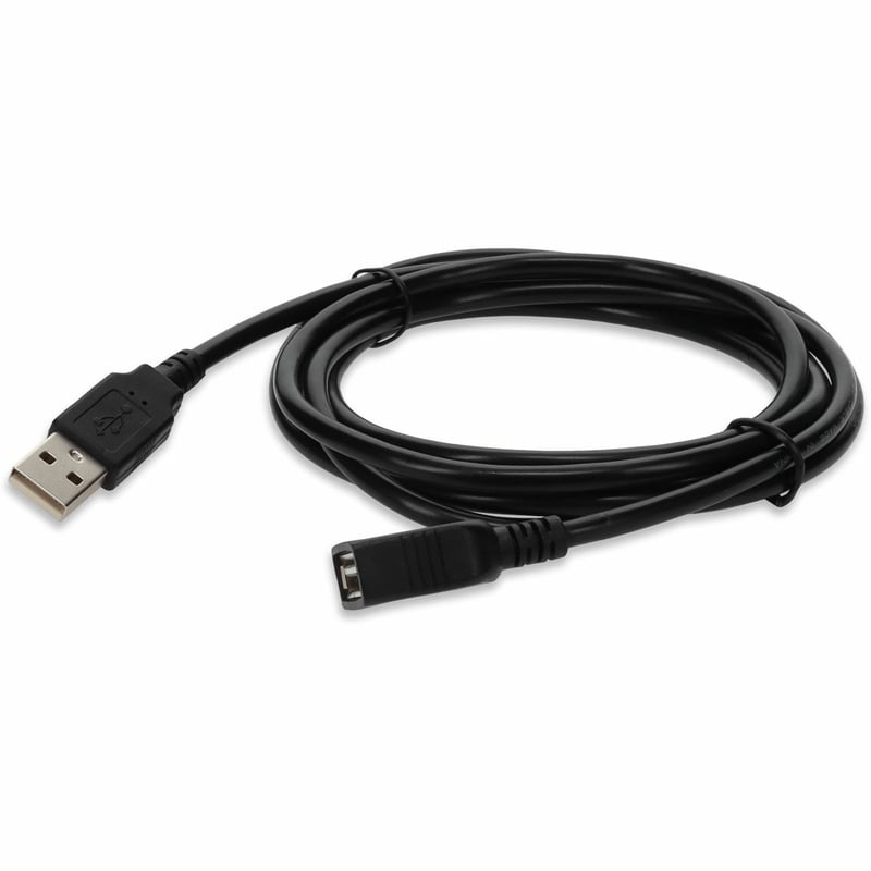 AddOn 15ft USB 2.0 (A) Male to Female Black Cable - Thumbnail 1