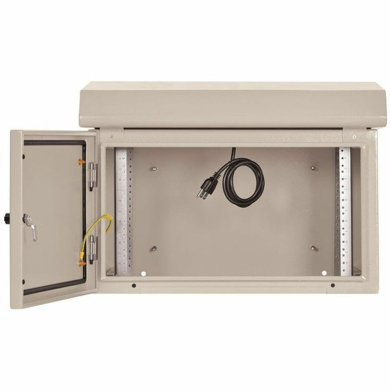 Tripp Lite by Eaton SmartRack Industrial Enclosure with Lock - NEMA 3R, Wall Mount, Metal Construction, Internal Fans, 16.5 in. Depth, 6U, Gray - Thumbnail 2