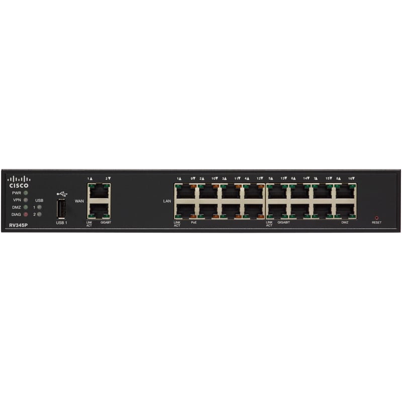 CISCO RV345P DUAL WAN GIGABIT VPN ROUTER REMANUFACTURED - Thumbnail 1