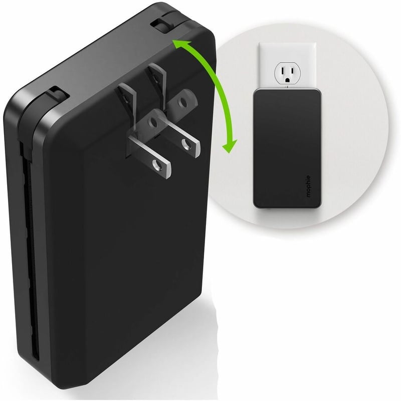 MOPHIE POWERSTATION PLUS ULTRA 10K PORTABLE BATTERY W/PRONGS-BLACK