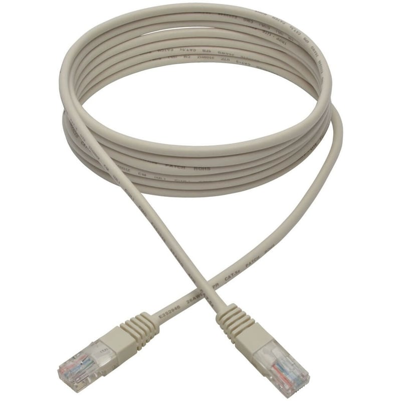Eaton Tripp Lite Series Cat5e 350 MHz Molded (UTP) Ethernet Cable (RJ45 M/M), PoE - White, 10 ft. (3.05 m) - Thumbnail 2