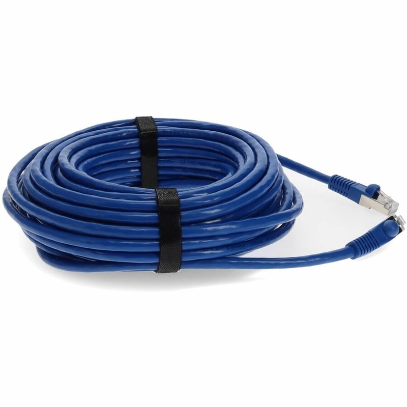 AddOn 30ft Blue CAT 7 Shielded (S/FTP) PVC Ethernet Cable Snagless Bubble Boot RJ-45 M/M - Thumbnail 2