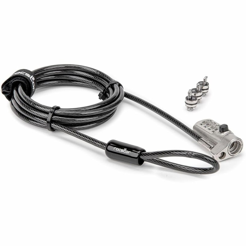 Rocstor Universal 3-in-1 Combination Laptop Lock with K-Slot, Nano and Noble Wedge slots - Thumbnail 4