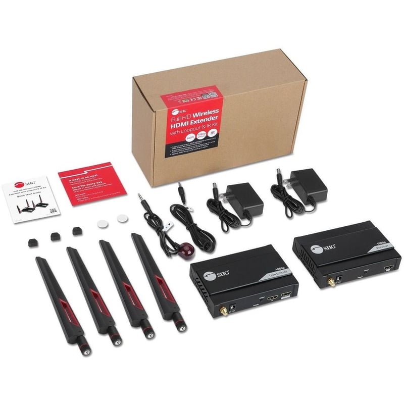 SIIG 1 to 4 Full HD Wireless HDMI Extender with Loopout & IR Kit - Thumbnail 2