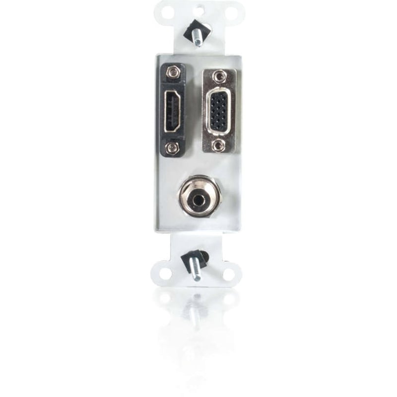 C2G HDMI, VGA and 3.5mm Audio Pass Through Wall Plate - White - Thumbnail 3