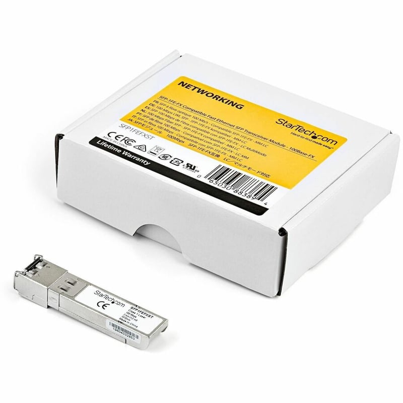 StarTech.com Juniper SFP-1FE-FX Compatible SFP Module - 100BASE-FX 100Mb Ethernet SFP 100MbE Multimode Fiber MMF Optic Transceiver 2km DDM - Thumbnail 5