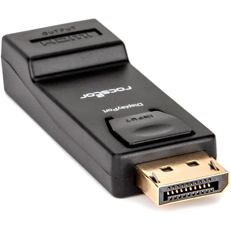 Rocstor Premium DisplayPort to HDMI Video Adapter Converter - M/F - 1 x HDMI Female - 1 x DisplayPort Male - Gold Platted Connectors - Black - ADAPTER CONVERTER Male/Female - Thumbnail 3