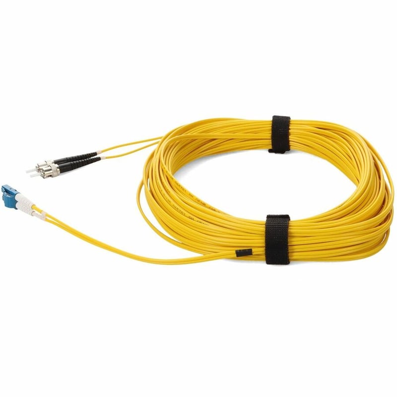 AddOn 50m ST to LC Yellow OS2 Duplex OFNR (Riser-Rated) TAA SMF Fiber Patch Cable - Thumbnail 2