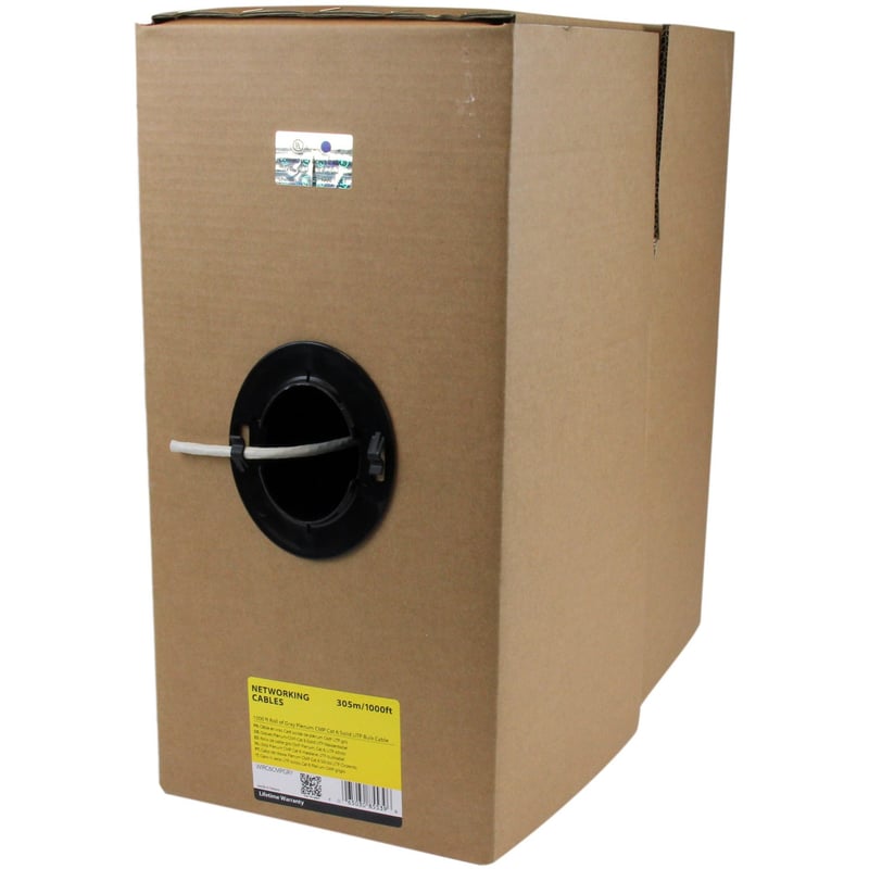 StarTech.com 1000 ft Roll of Gray Plenum CMP Cat 6 Solid UTP Bulk Cable - Thumbnail 1