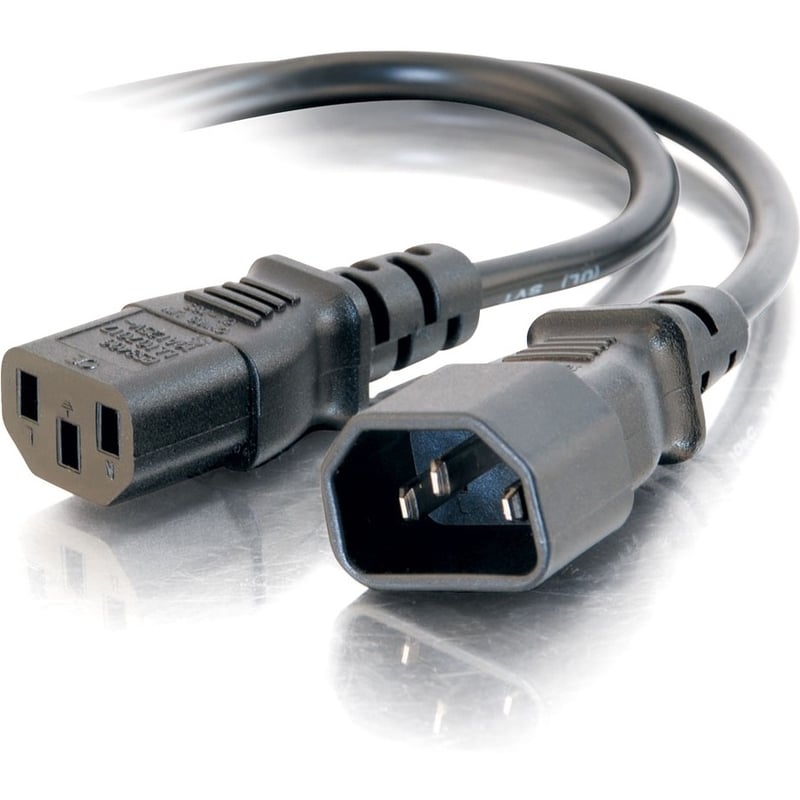C2G 15ft 18 AWG Computer Power Extension Cord (IEC320C14 to IEC320C13) - Thumbnail 1