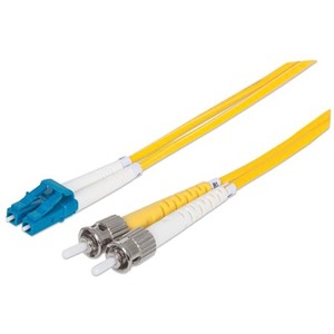 Intellinet Network Solutions Fiber Optic Patch Cable, LC/ST, OS2, 9/125, Single-Mode, Duplex, Yellow, 7 ft (2 m) - Thumbnail 1