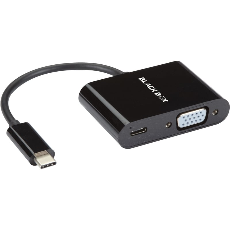 Black Box USB-C to VGA Adapter with 60W Power Delivery, 4K60, HDR - Thumbnail 1