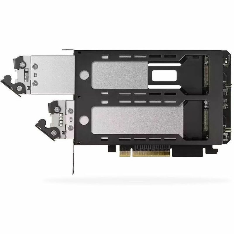 Icy Dock ToughArmor MB842MP-B Drive Enclosure PCI Express NVMe 4.0 - PCI Express 4.0 x8 Host Interface Internal - Black, Silver