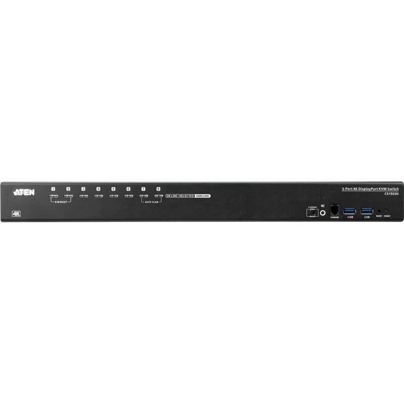 ATEN CS19208 8-Port USB 3.0 4K DisplayPort KVM Switch with Rack Mounting Kit - Thumbnail 2