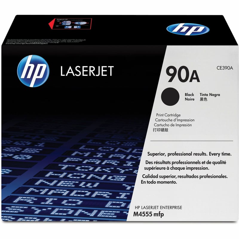 HP 90A (CE390A) Original Standard Yield Laser Toner Cartridge - Single Pack - Black - 1 Each - Thumbnail 1