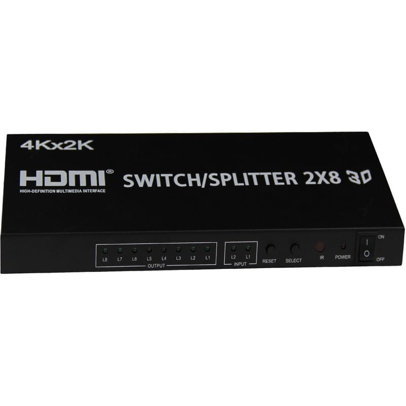 4XEM 2x8 Port HDMI video switcher/splitter - Thumbnail 1