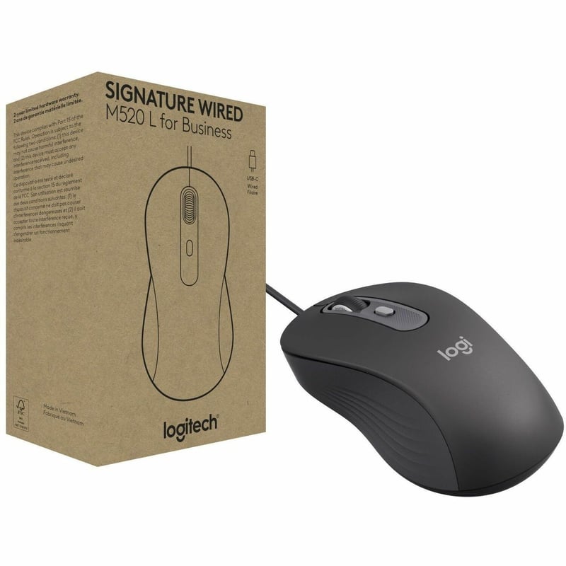 SIGNATURE WIRED M520 MOUSE FOR BUSINESS (GRAPHITE) - BROWN BOX - Thumbnail 1