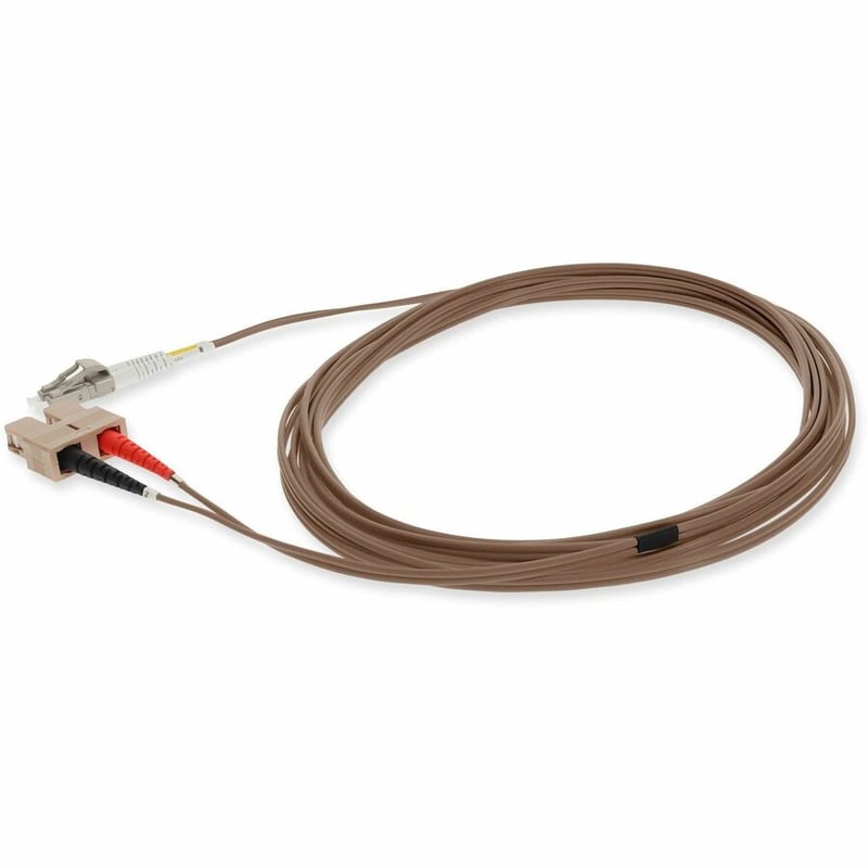 AddOn 1m SC to LC Brown OM1 Duplex OFNR (Riser-Rated) MMF Fiber Patch Cable - Thumbnail 2