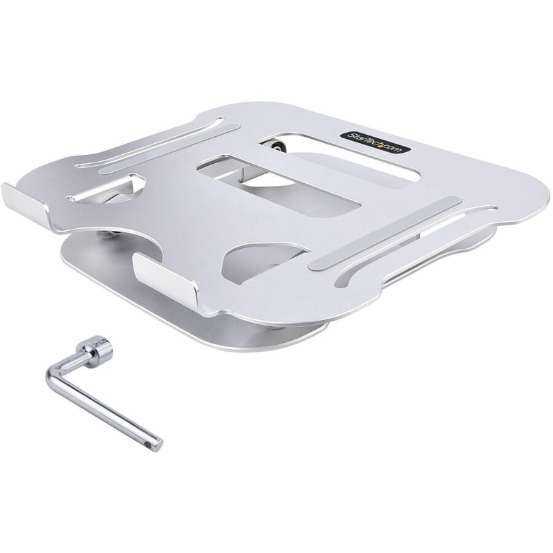 StarTech.com Laptop Stand for Desk, Ergonomic Laptop Stand Adjustable Height, Aluminum, Up to 22lb/10kg, Foldable Notebook Riser/Lift - Thumbnail 2