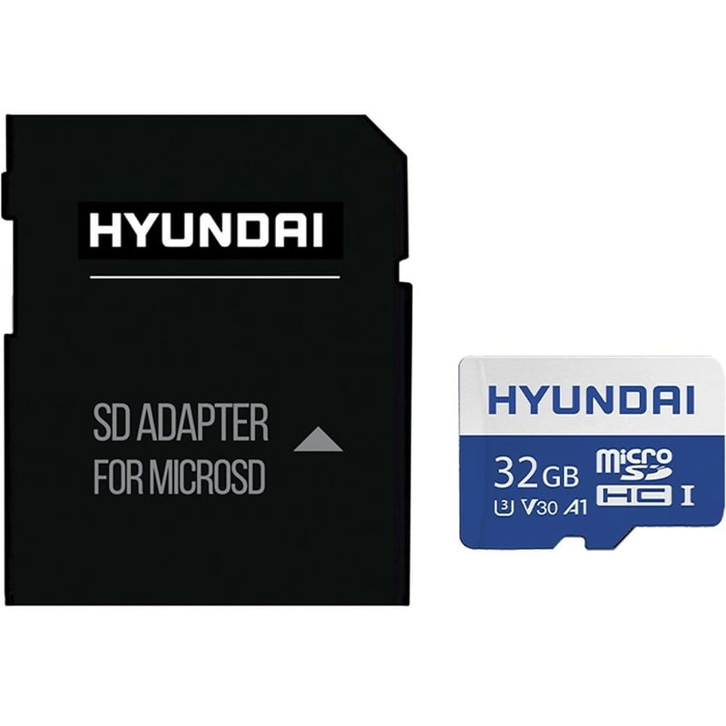 Hyundai 32GB microSDHC UHS-I Memory Card with Adapter, 90MB/s (U3), UHD, A1, V30 - Thumbnail 2