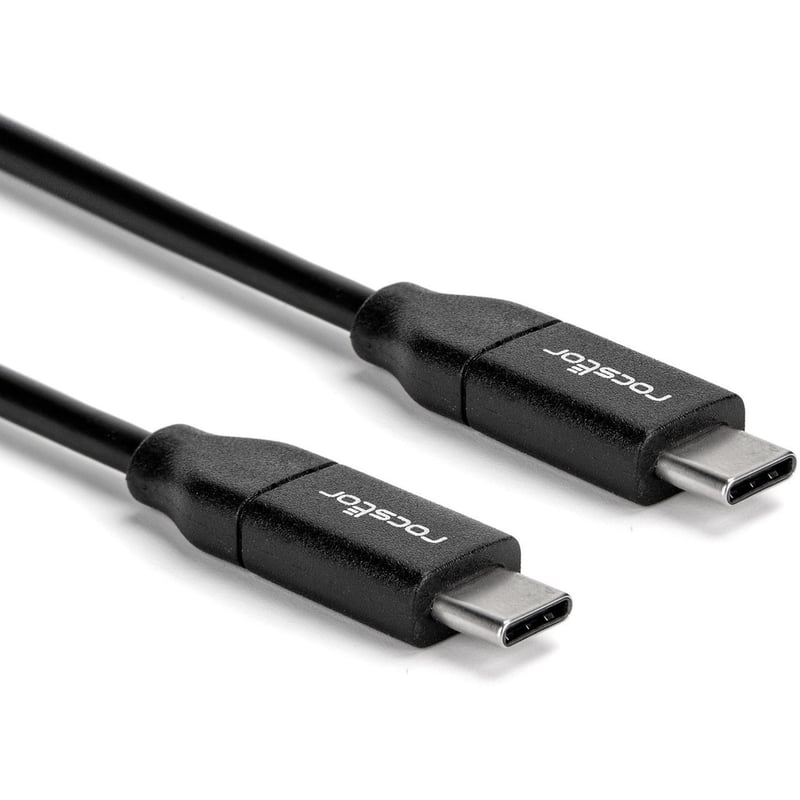 Rocstor Premium USB-C Charging Cable 1m 3ft - Up to 100W PD-M/M-Black - Thumbnail 1