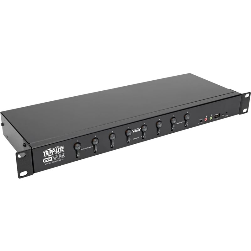 Tripp Lite by Eaton 8-Port DVI/USB KVM Switch with Audio and USB 2.0 Peripheral Sharing 1U Rack-Mount Single-Link 1920 x 1200 (1080p) - Thumbnail 1