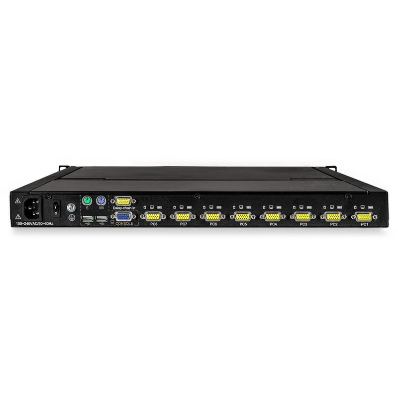 StarTech.com 8 Port Rackmount KVM Console w/ Cables - Integrated KVM Switch w/ 17" LCD - 1U LCD KVM Drawer 50000 MTBF - USB + VGA Support