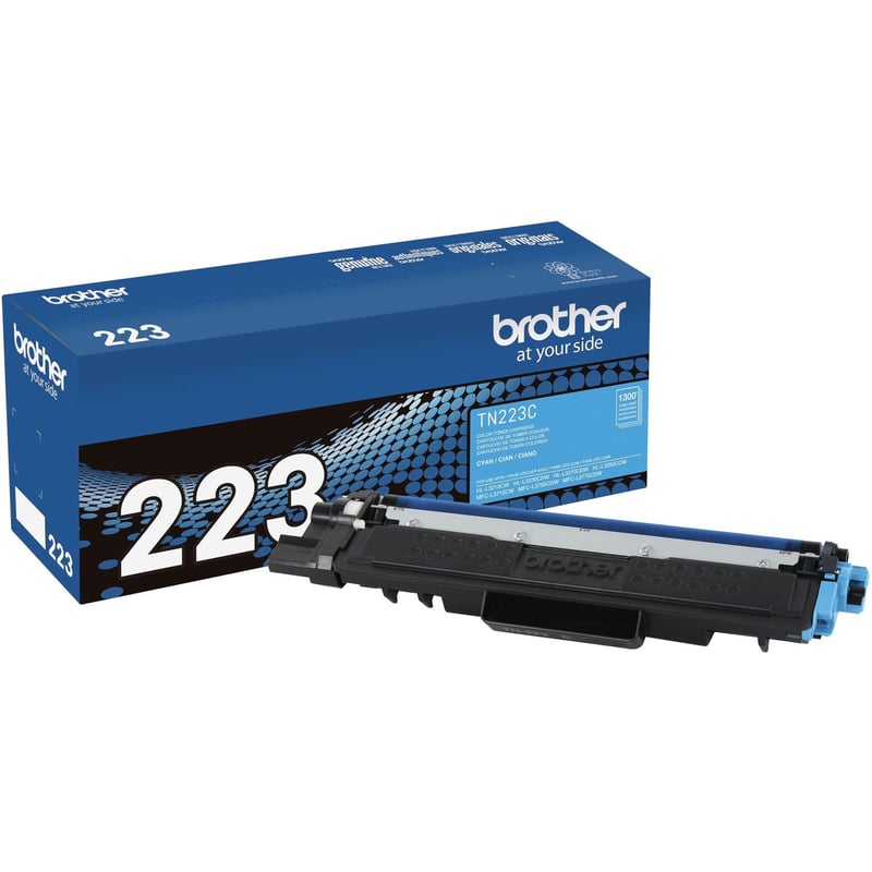 Brother Genuine TN-223C Standard Yield Cyan Toner Cartridge - Thumbnail 1