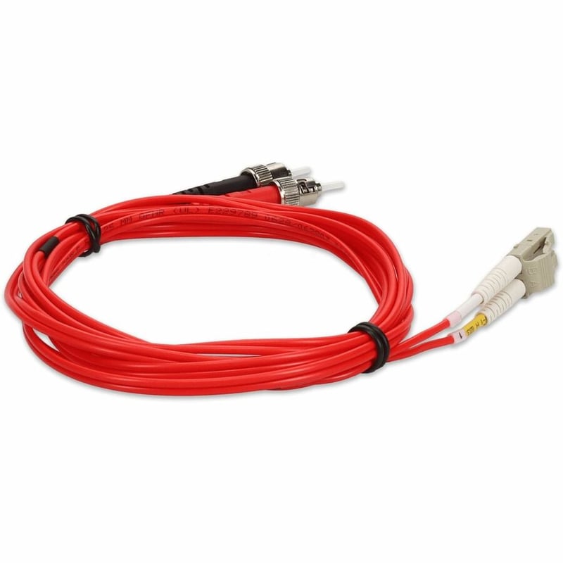AddOn 2m ST to LC Red OM2 Duplex OFNR (Riser-Rated) Fiber Patch Cable - Thumbnail 5
