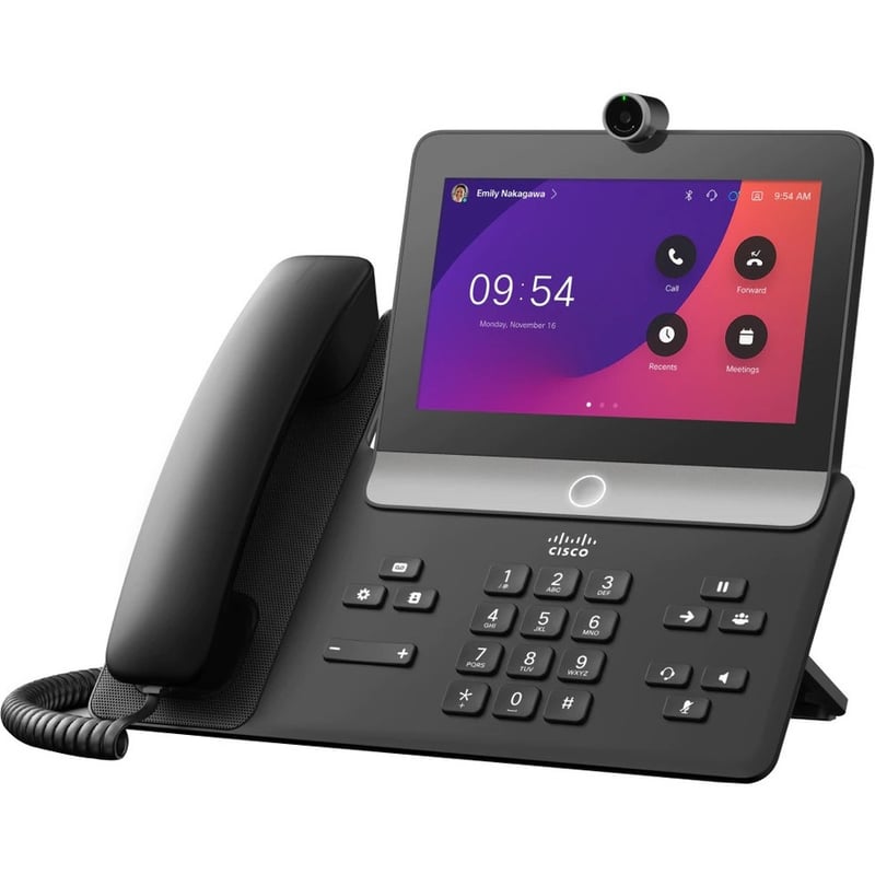 Webex 8875 IP Phone - Corded - Corded - Wi-Fi, Bluetooth - Desktop - Carbon Black - Thumbnail 1