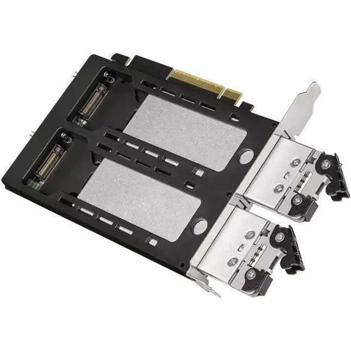 Icy Dock ToughArmor MB842MP-B Drive Enclosure PCI Express NVMe 4.0 - PCI Express 4.0 x8 Host Interface Internal - Black, Silver