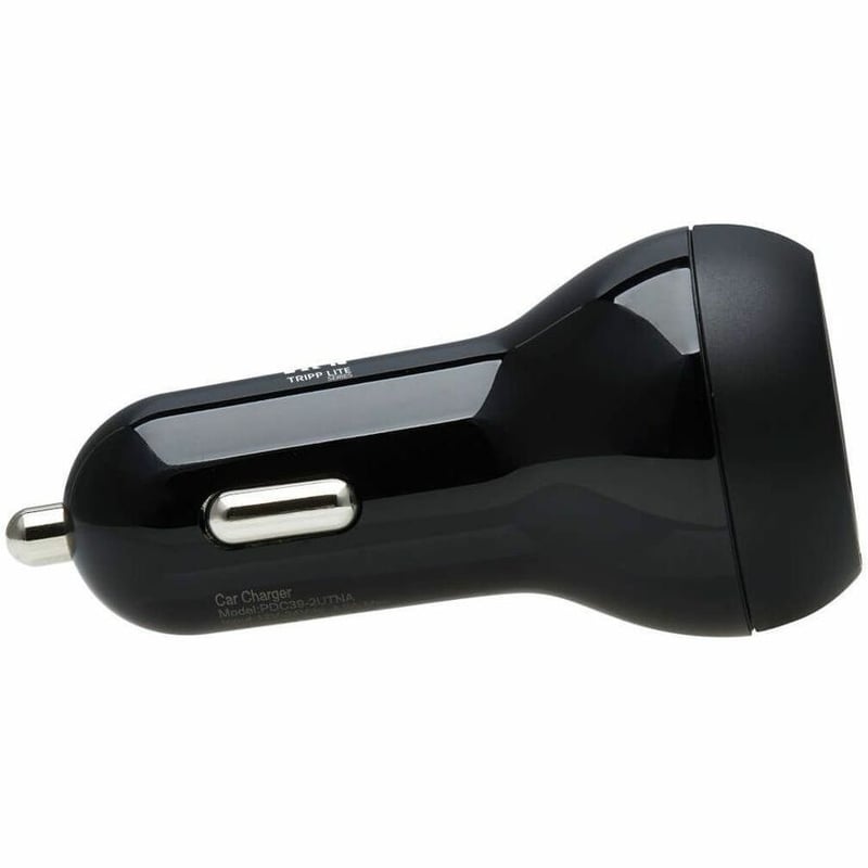 Tripp Lite by Eaton Dual-Port USB Car Charger with 39W Charging - USB-C (27W) PD 3.0 USB-A (12W) Black - Thumbnail 3