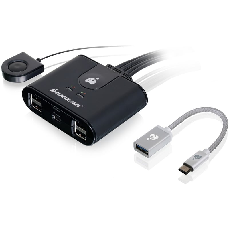 IOGEAR 4x4 USB Sharing Switch with USB-C Adapter - Thumbnail 1