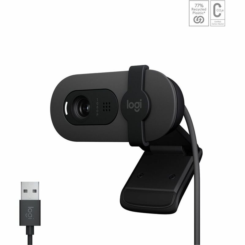 Logitech BRIO 100 Webcam - 2 Megapixel - 30 fps - Graphite - USB Type A - Thumbnail 5