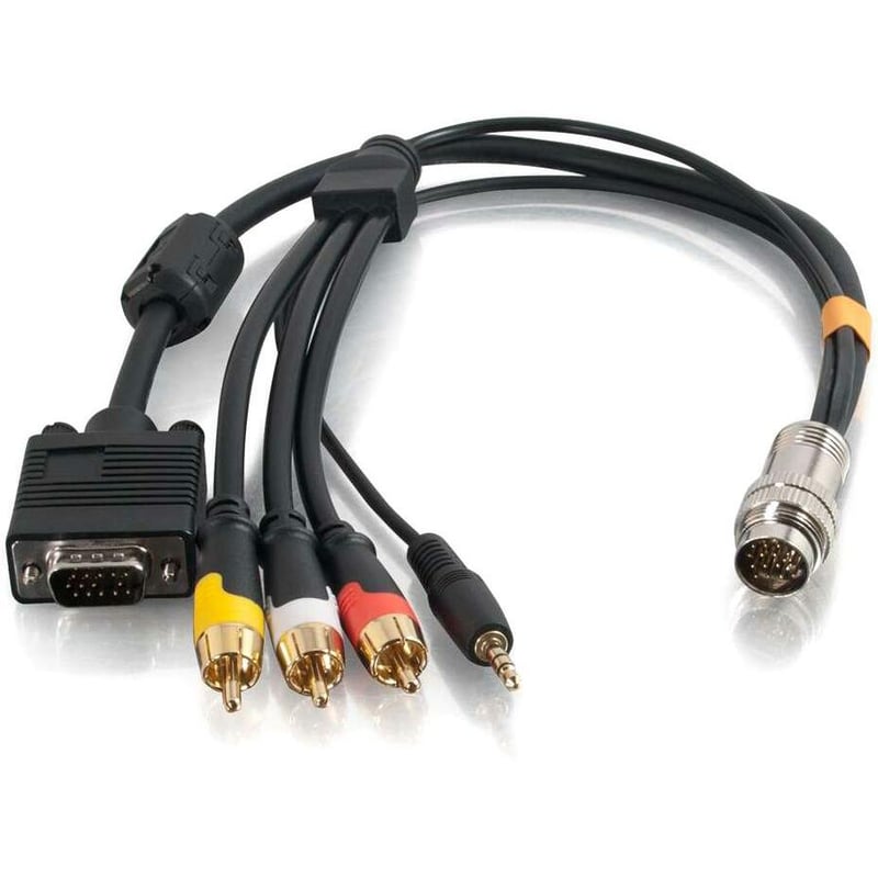 C2G 1.5ft RapidRun VGA (HD15) + 3.5mm + Composite Video + Stereo Audio Flying Lead - Thumbnail 1