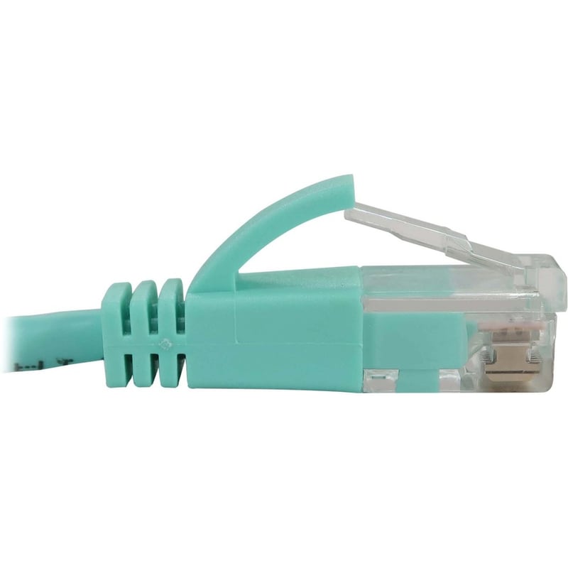 Eaton Tripp Lite Series Cat6a 10G Snagless Molded Slim UTP Ethernet Cable (RJ45 M/M), PoE, Aqua, 7 ft. (2.1 m) - Thumbnail 3