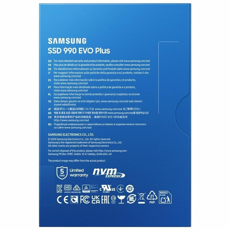 KIT SAMSUNG 990 EVO PLUS 4TB PCIE GEN 4.0 X4 / 5.0 X2 NVME 2.0