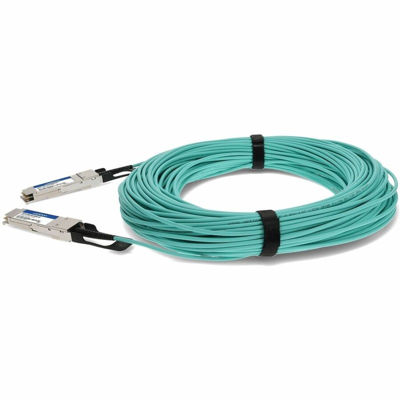 AddOn MSA and TAA Compliant 40GBase-AOC QSFP+ to QSFP+ Active Optical Cable (850nm, MMF, 60m) - Thumbnail 2