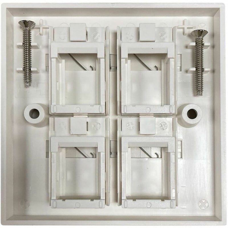 Eaton Tripp Lite Series 4-Port UK-Style Keystone Wall Plate, Unloaded Shuttered Module, White, TAA - Thumbnail 2