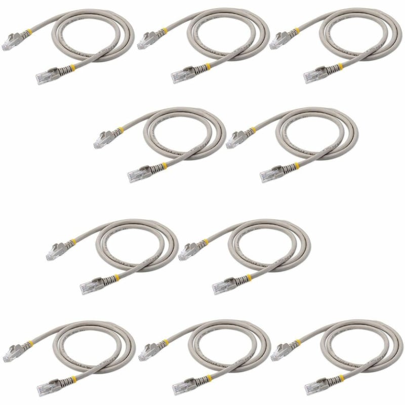 StarTech.com 3 ft. CAT6 Ethernet Cable - 10 Pack - ETL Verified - Gray CAT6 Patch Cord - Snagless RJ45 Connectors - 24 AWG - UTP - Thumbnail 2