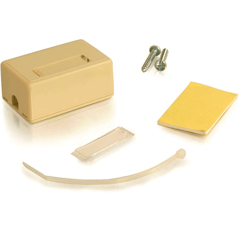 C2G 1-Port Keystone Jack Surface Mount Box - Ivory - Thumbnail 2