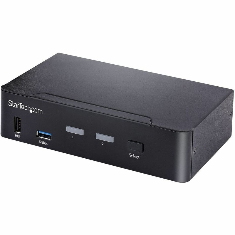 StarTech.com USB-C KVM Switch, 2 Port DisplayPort KVM w/ 4K 60Hz UHD HDR Video, 3.5mm Audio, USB Type-C KVM Switch, 6x USB Hub Ports, Thunderbolt 3/4 Compatible - Hot Key Switching - Thumbnail 1