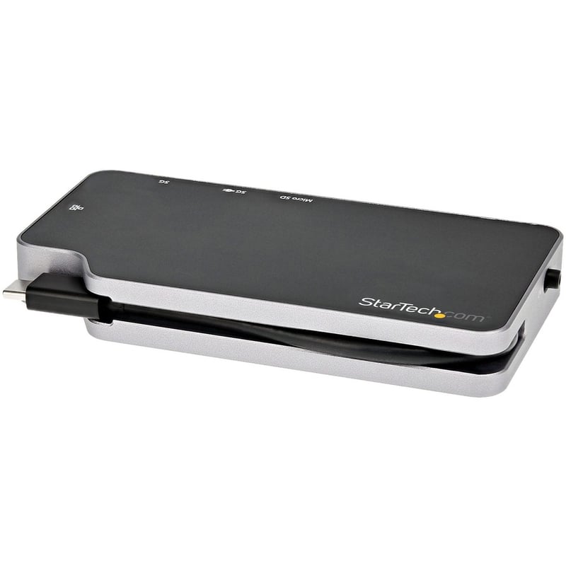 StarTech.com USB C Multiport Adapter, USB-C to 4K HDMI or VGA Video with 100W PD Pass-through, 10Gbps USB Hub/MicroSD/GbE, USB-C Mini Dock - Thumbnail 2
