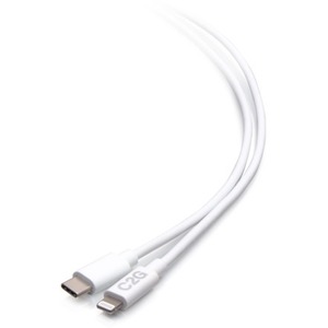 C2G 10ft USB-C Male to Lightning Male Sync and Charging Cable - White - Thumbnail 1