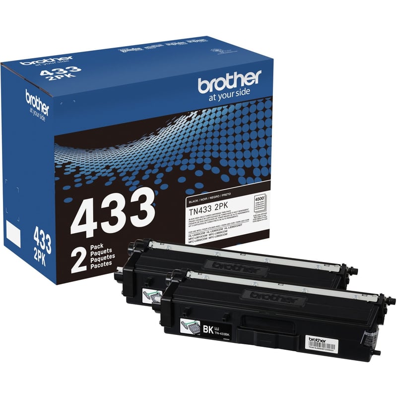 Brother TN-433 Original High Yield Laser Toner Cartridge - Twin-pack - Black - 2 / Box - Thumbnail 1