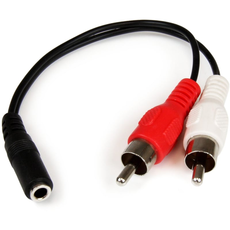 StarTech.com 6in Stereo Audio Cable - 3.5mm Female to 2x RCA Male - Thumbnail 1