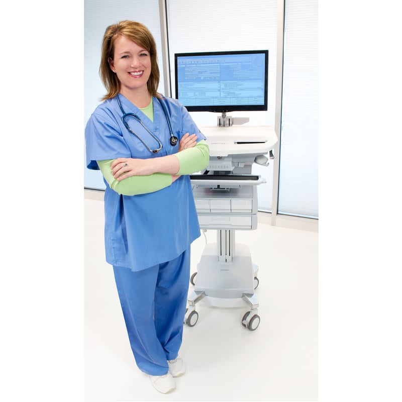 Ergotron StyleView Cart with LCD Pivot, SLA Powered, 4 Drawers - Thumbnail 2