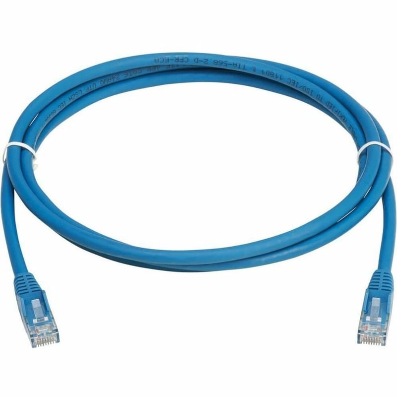 Eaton Tripp Lite Series Cat6 Gigabit Snagless Molded UTP Ethernet Cable (RJ45 M/M), PoE, LSZH, Blue, 2 m (6.6 ft.) - Thumbnail 1