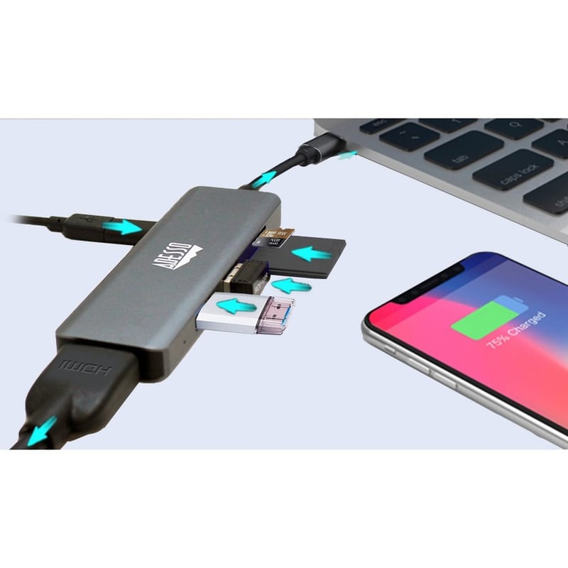 Adesso 6-in-1 USB-C Multi-Port Docking Station (TAA Compliant) - Thumbnail 4